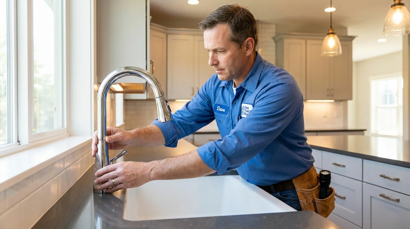 Kitchen faucet installation by Johns Plumbing LLC in Marcellus